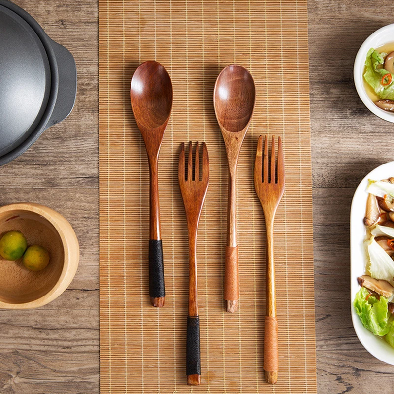 Natural Wood Fork Spoon Tableware Set Household Wood Long Handle Anti-Scalding Japanese Style Kitchen Utensil Handmade Tableware
Natural Wood Fork Spoon Tableware Set Household Wood Long Handle Anti-Scalding Japanese Style Kitchen Utensil Handmade Tableware