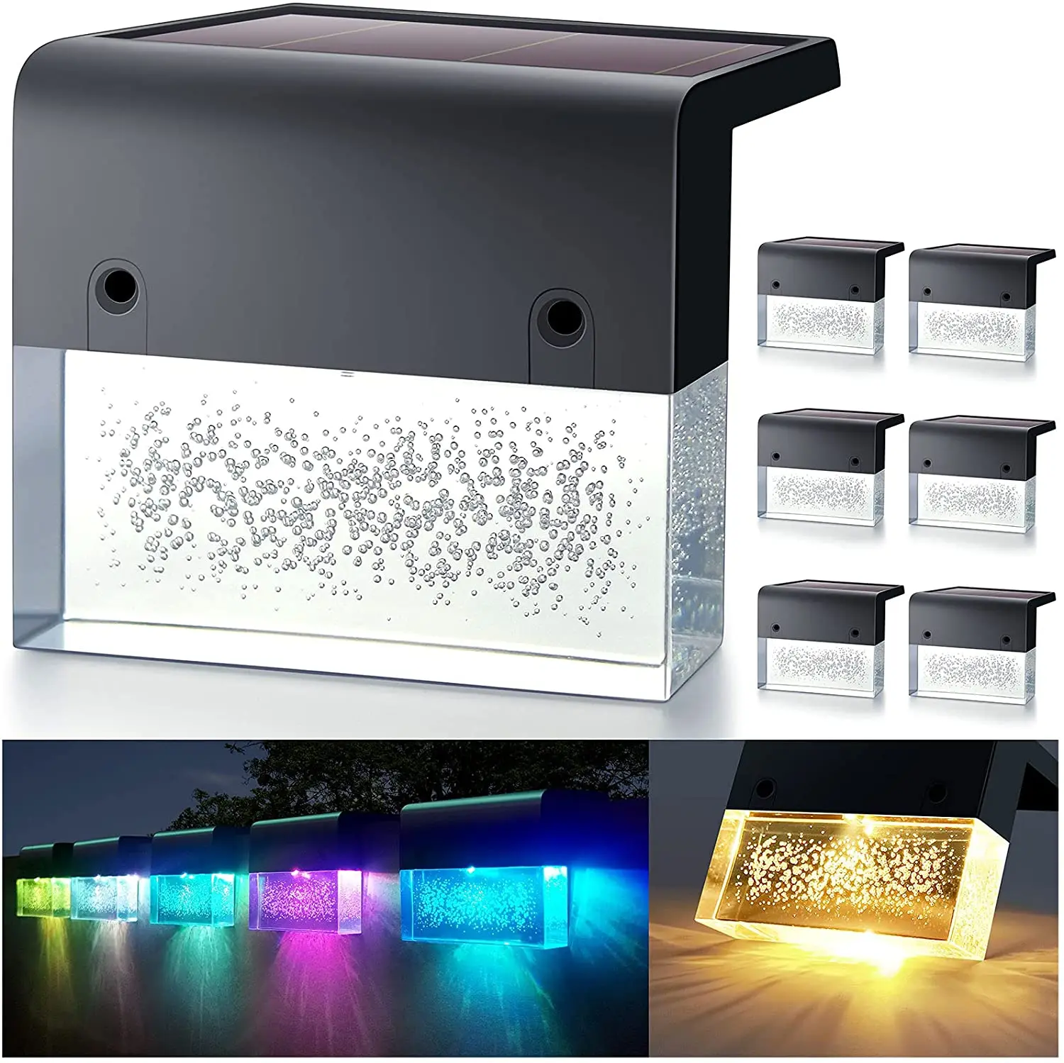 Solar Deck Lights , Solar Step Lights Outdoor, Warm White/Color Changing Solar Fence Light for Patio Garden Yard
Solar Deck Lights , Solar Step Lights Outdoor, Warm White/Color Changing Solar Fence Light for Patio Garden Yard