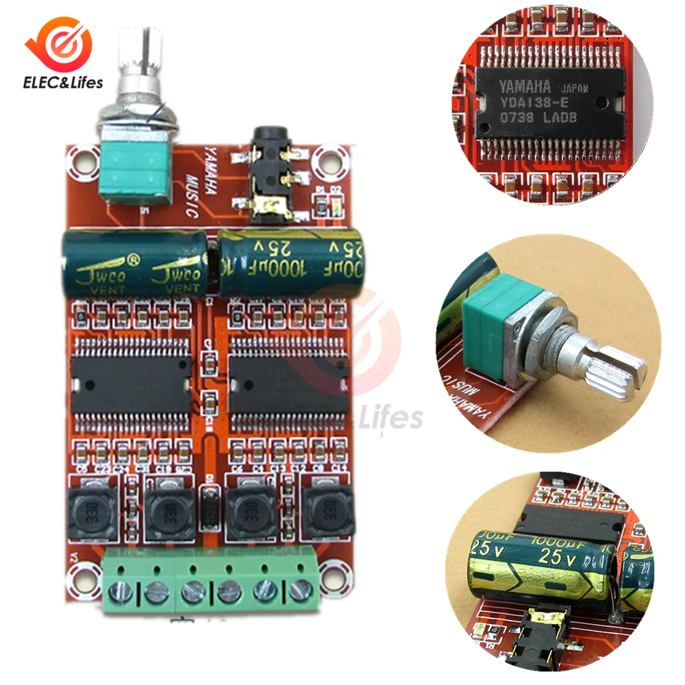 DC12-15V XH-M531 20W x 2 For Yamaha Digital Amplifier Board Stereo Dual Channelt HIFI Class D For Audio Amplifier Board YDA138-E
DC12-15V XH-M531 20W x 2 For Yamaha Digital Amplifier Board Stereo Dual Channelt HIFI Class D For Audio Amplifier Board YDA138-E