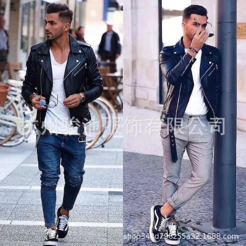 Men's Leather Jackets Men Stand Collar Coats Mens Motorcycle Leather Jacket Casual Slim Brand Clothing PU Leather Coats Mens
Men's Leather Jackets Men Stand Collar Coats Mens Motorcycle Leather Jacket Casual Slim Brand Clothing PU Leather Coats Mens