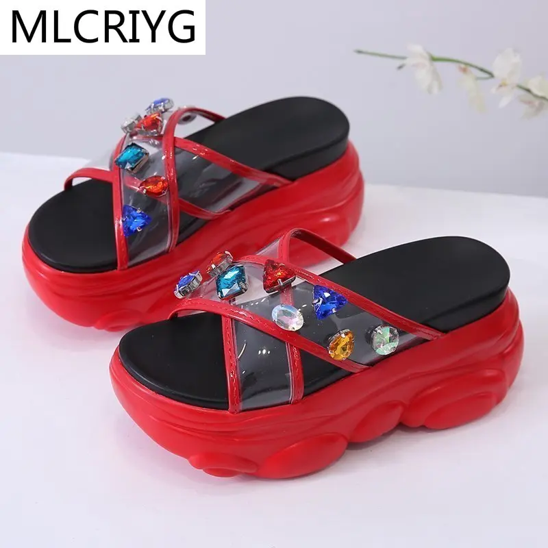 Summer Women's Transparent Crystal Slippers Fashion Sandals Women's Shoes Casual Platform Shoes Woman Beach Shoes Large Size
Summer Women's Transparent Crystal Slippers Fashion Sandals Women's Shoes Casual Platform Shoes Woman Beach Shoes Large Size