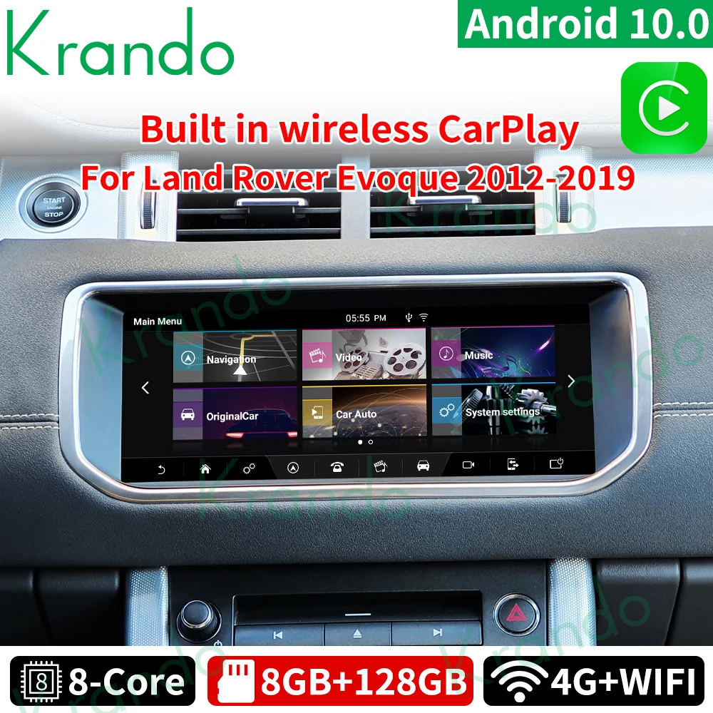 Автомобильный радиоприемник Krando Android 10 0 8G 128G 25 ''для Land Rover Evoque 2012-2018