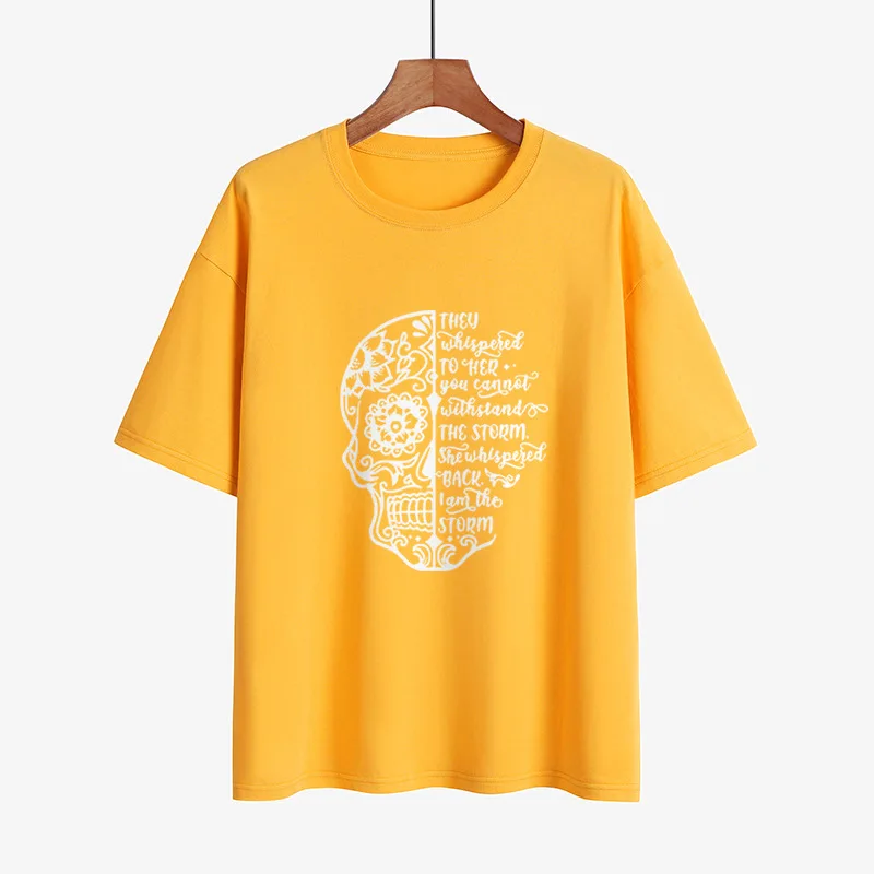 Women Mandala Sugar Skull Tshirt They Whispered To Her Skull T-shirts Aesthetic Brainstorm Graphic Tee Unisex Cotton Tops
Women Mandala Sugar Skull Tshirt They Whispered To Her Skull T-shirts Aesthetic Brainstorm Graphic Tee Unisex Cotton Tops
