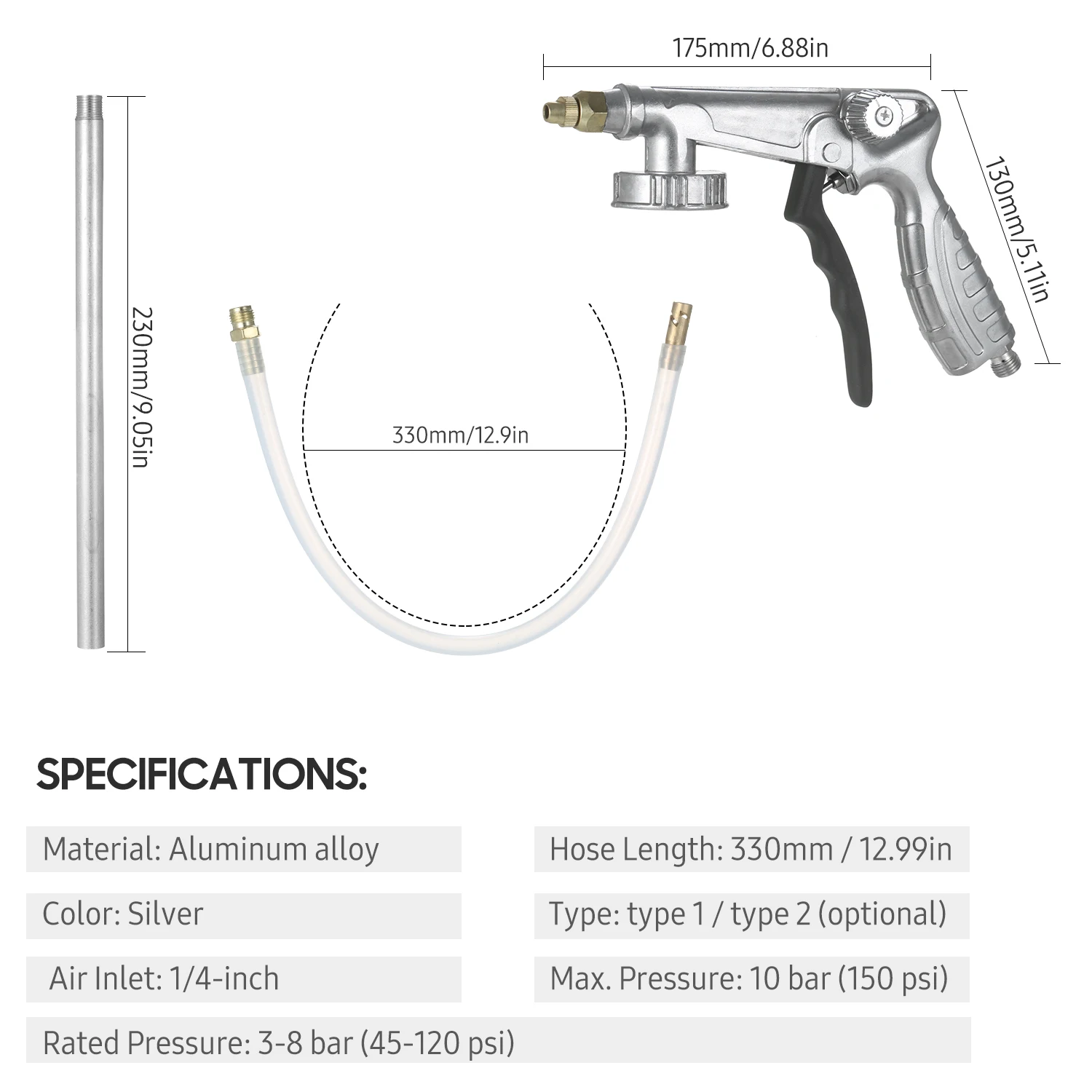 KKmoon Portable Air Sand Blaster Gun Siphon Feed Spray Gun with 4.5/5/6/7mm Ceramic Nozzles for Sandblasting Removing Rust
KKmoon Portable Air Sand Blaster Gun Siphon Feed Spray Gun with 4.5/5/6/7mm Ceramic Nozzles for Sandblasting Removing Rust
