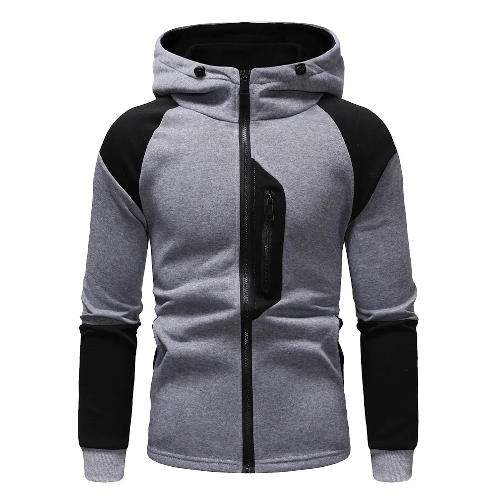 Men's Hooded Sweatshirt Long Sleeve Patchwork Zipper Cardigan Hoodies Casual Color Matching Slim Type Jacket Coat
Men's Hooded Sweatshirt Long Sleeve Patchwork Zipper Cardigan Hoodies Casual Color Matching Slim Type Jacket Coat