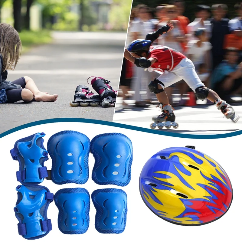 Kid's Flame Helmet Protective Gear Roller Skate Protective Gear 7-piece Suit Blue Pink Red Suitable For Children Aged 3-12 Year
Kid's Flame Helmet Protective Gear Roller Skate Protective Gear 7-piece Suit Blue Pink Red Suitable For Children Aged 3-12 Year