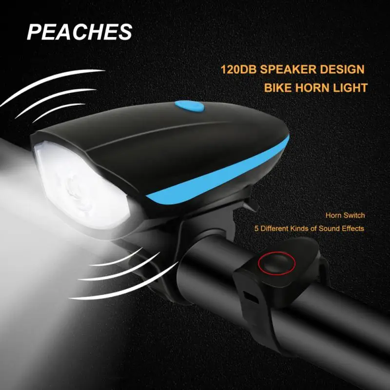 PEACHES USB Rechargeable LED Bike Light 3 Modes Cycling Bicycle Front Light With Bell Horn Waterproof Lamp Bicycle Accessories
PEACHES USB Rechargeable LED Bike Light 3 Modes Cycling Bicycle Front Light With Bell Horn Waterproof Lamp Bicycle Accessories