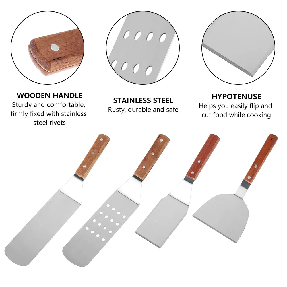 4PCS Stainless Steel Spatula BBQ Tools Barbecue Set Kitchen Spatulas Barbecue DIY Grill Griddle Scraper BBQ Accessories
4PCS Stainless Steel Spatula BBQ Tools Barbecue Set Kitchen Spatulas Barbecue DIY Grill Griddle Scraper BBQ Accessories