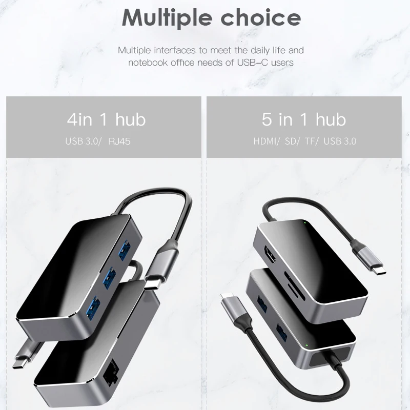 Кабельный концентратор Type-C для HDMI 4K порт USB 3 0 LAN устройство чтения SD/TF карт