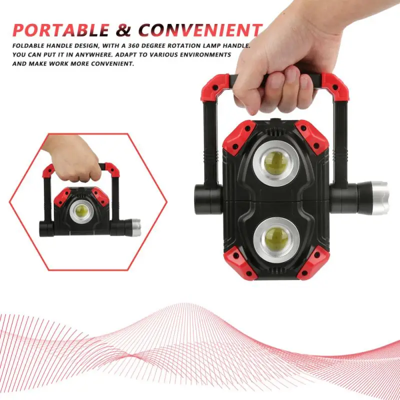 1PC Portable LED Working Light 2COB 1LED USB Rechargeable Flood Light 360Rotation Magnetic Stand Work Light For Car Outdoor
1PC Portable LED Working Light 2COB 1LED USB Rechargeable Flood Light 360Rotation Magnetic Stand Work Light For Car Outdoor