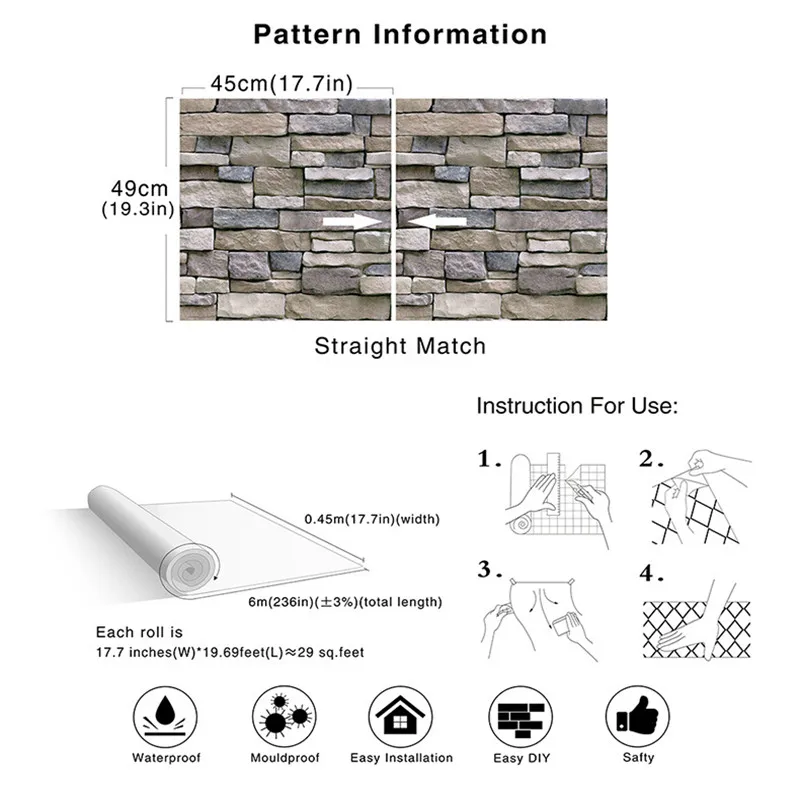 Stone Peel And Stick Wallpaper Removable Contact Paper Self Adhesive Paper 3D Faux Textured Stone Wall Look Rustic Brick Papers
Stone Peel And Stick Wallpaper Removable Contact Paper Self Adhesive Paper 3D Faux Textured Stone Wall Look Rustic Brick Papers