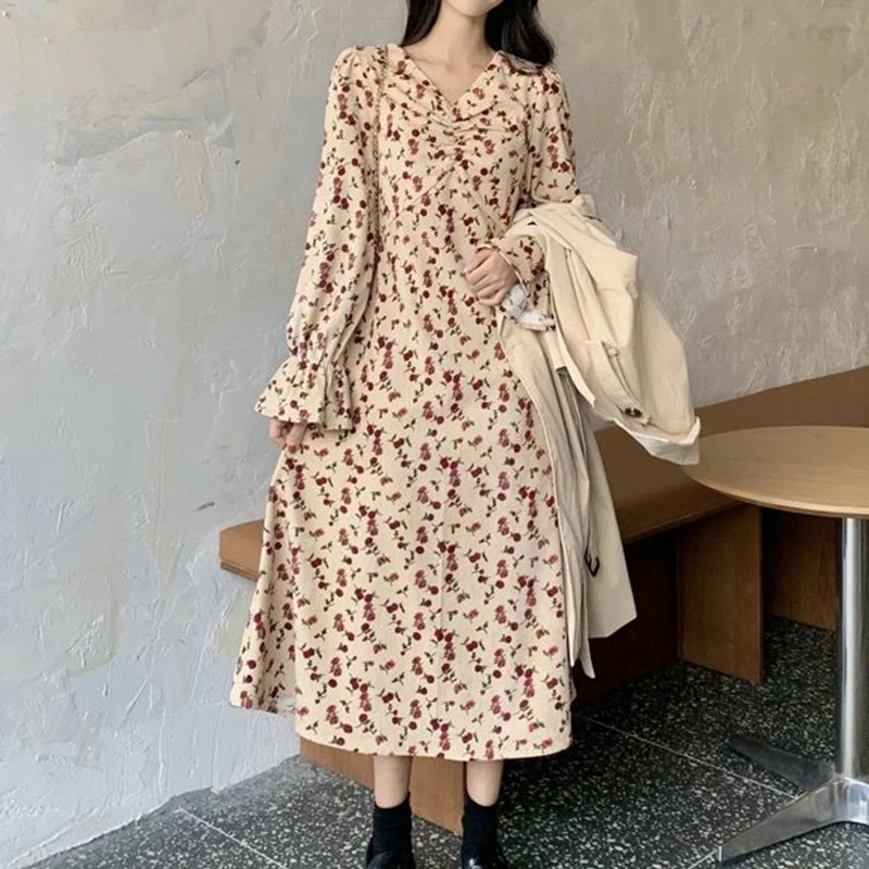 Dresses Women High Waist Printed French Style Fashion Casual Chic Loose Streetwear Female Students Slim Elegant All-match Dress
Dresses Women High Waist Printed French Style Fashion Casual Chic Loose Streetwear Female Students Slim Elegant All-match Dress