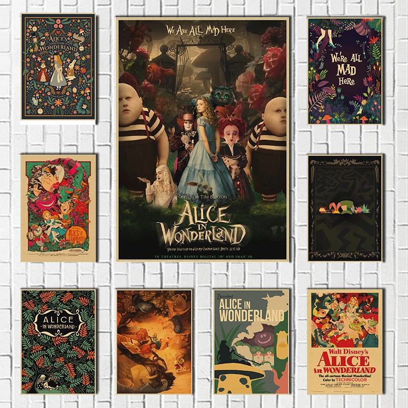 Fairy Tale Animation Alice Vintage kraft paper Poster Wall Stickers Prints For Bar And Home Decor
Fairy Tale Animation Alice Vintage kraft paper Poster Wall Stickers Prints For Bar And Home Decor