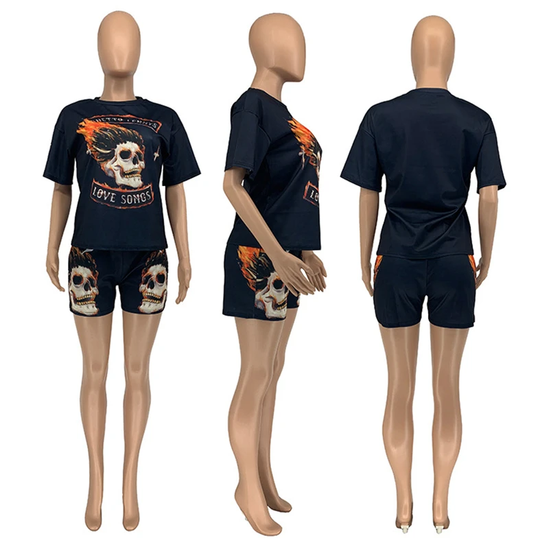 Adogirl Street Style Short Sleeve T-Shirt Shorts Suit Skull Print Women Fashion Boyfriends Tracksuit Loose Casual 2 Piece Set
Adogirl Street Style Short Sleeve T-Shirt Shorts Suit Skull Print Women Fashion Boyfriends Tracksuit Loose Casual 2 Piece Set
