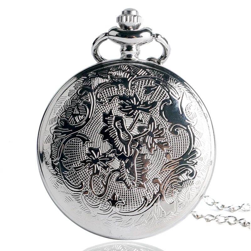 Vintage Pendant Hollow Exquisite Grilles Elegant Retro Gift Men Women Pocket Watch with Silver Quartz Necklace Chain Pocketwatch
Vintage Pendant Hollow Exquisite Grilles Elegant Retro Gift Men Women Pocket Watch with Silver Quartz Necklace Chain Pocketwatch