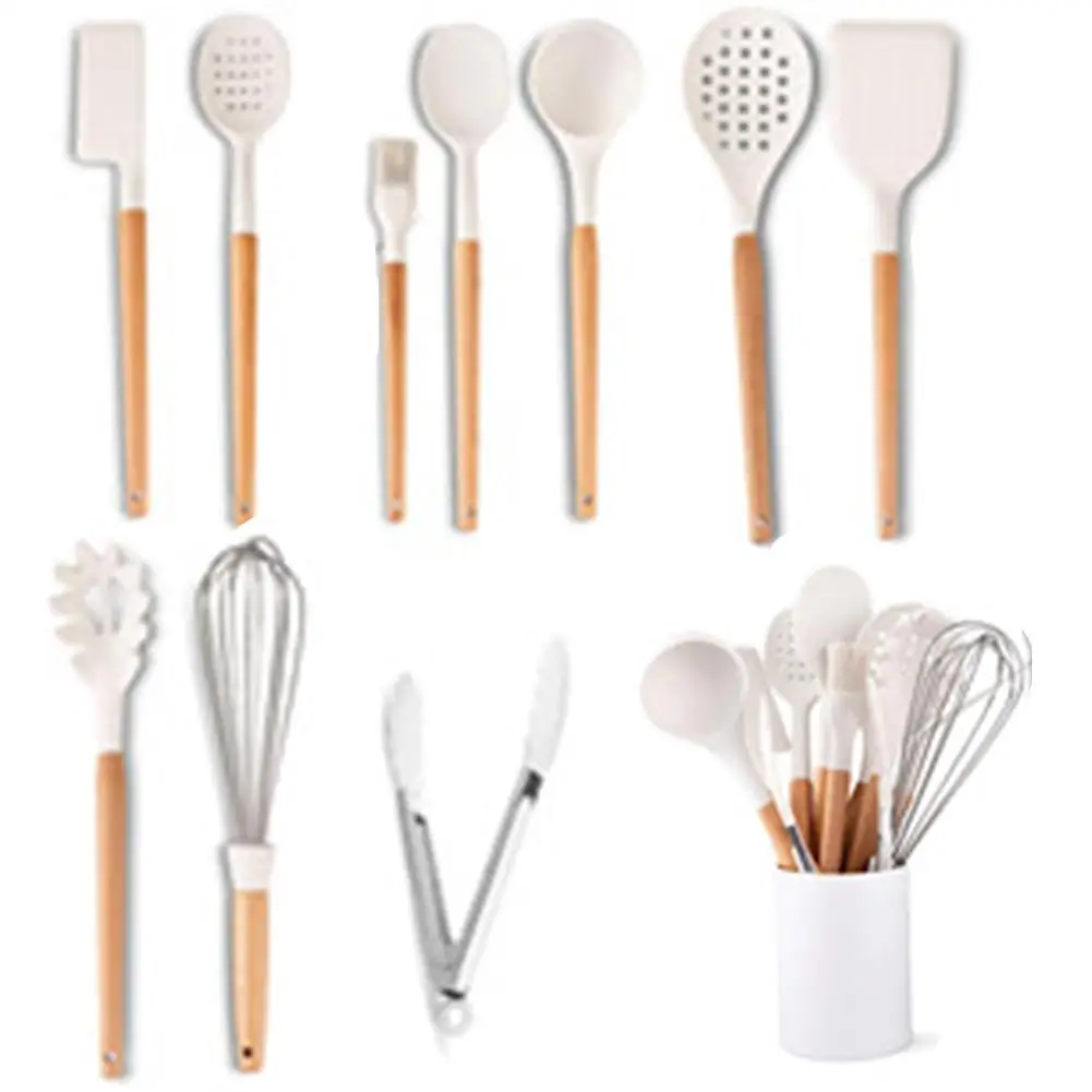 11pcs Wooden Handle Silicone Kitchenware Set Kitchenware+Storage Container
11pcs Wooden Handle Silicone Kitchenware Set Kitchenware+Storage Container