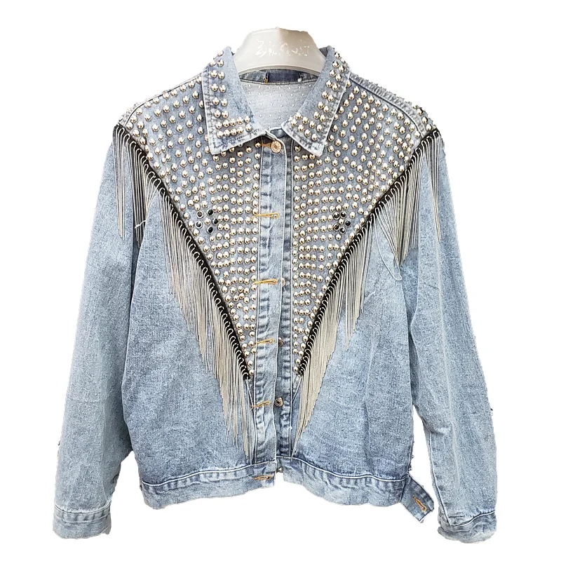 Autumn Fashion Rivet Tassel Denim Jackets Women Korean Fashion Loose Short Student Outerwear Black Blue Jeans Jacket Coat Female
Autumn Fashion Rivet Tassel Denim Jackets Women Korean Fashion Loose Short Student Outerwear Black Blue Jeans Jacket Coat Female
