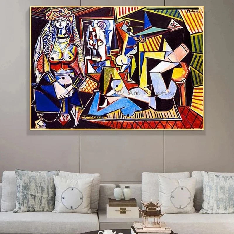 Абстрактная масляная живопись Пикассо для женщин из Алжира, Картина на холсте ручной работы, масляная живопись для домашнего декора комнаты, роспись, творческий Рисунок
Абстрактная масляная живопись Пикассо для женщин из Алжира, Картина на холсте ручной работы, масляная живопись для домашнего декора комнаты, роспись, творческий Рисунок