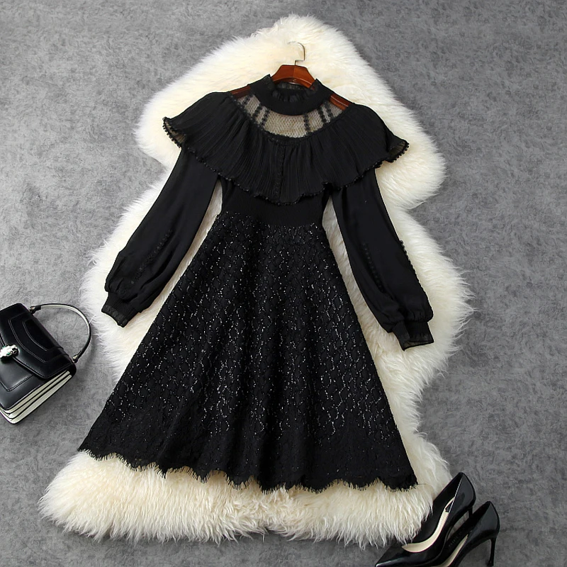 new Runway hot 2021 sexy spring women's High waist dress winter Ruffle knitting Little black dress lady club christmas Dresses
new Runway hot 2021 sexy spring women's High waist dress winter Ruffle knitting Little black dress lady club christmas Dresses