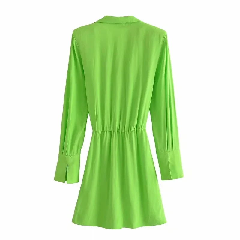 KRSB Summer Women's Green Suit Collar Waist Design Button Skirt Long Sleeve Mini Skirt Draped Design Sexy Holiday Style
KRSB Summer Women's Green Suit Collar Waist Design Button Skirt Long Sleeve Mini Skirt Draped Design Sexy Holiday Style