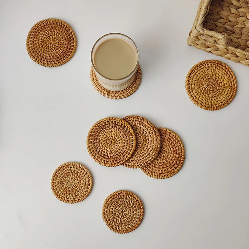 Placemat Pad Coasters Kitchen Table Mats rattan coaster Bowl Mats Padding Mat Insulation Pad Round Placemats Hand-made
Placemat Pad Coasters Kitchen Table Mats rattan coaster Bowl Mats Padding Mat Insulation Pad Round Placemats Hand-made