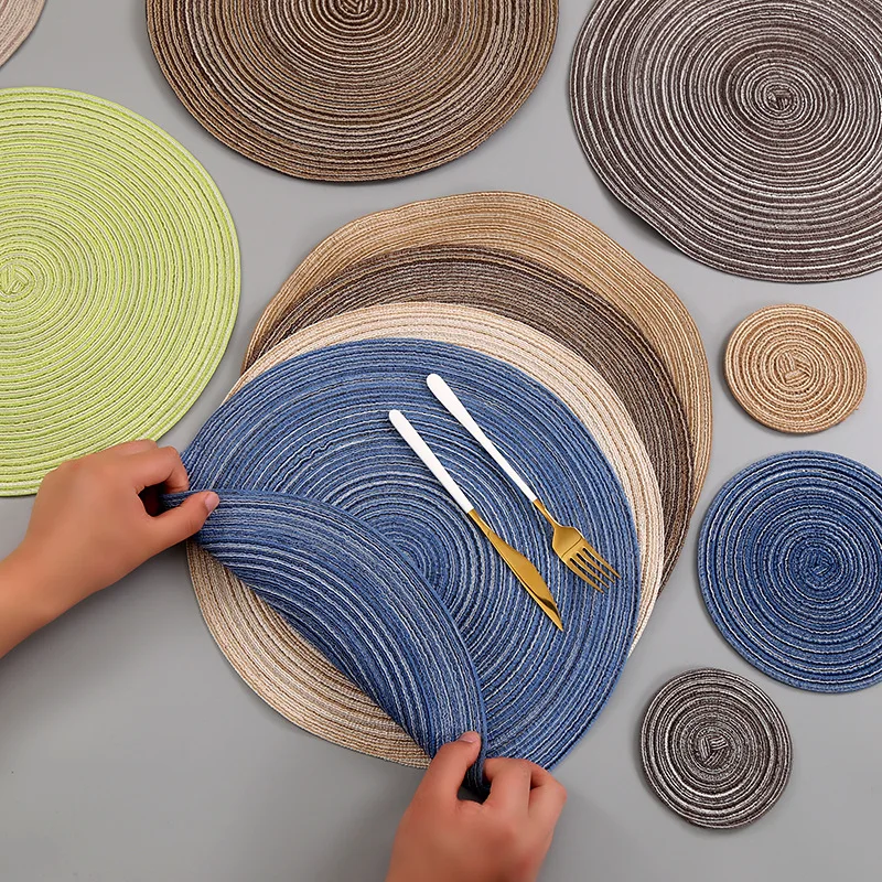 Nordic woven round non-slip placemat table mat mat heat-resistant bowl coffee cup mat placemat home decor kitchen tool coasters
Nordic woven round non-slip placemat table mat mat heat-resistant bowl coffee cup mat placemat home decor kitchen tool coasters