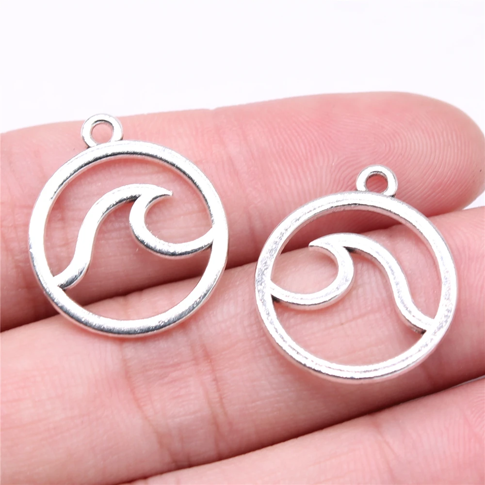 WYSIWYG 10pcs 23x20mm Charms Waves Charms For Jewelry Making DIY Jewelry Findings Antique Silver Color Alloy Charms Pendant
WYSIWYG 10pcs 23x20mm Charms Waves Charms For Jewelry Making DIY Jewelry Findings Antique Silver Color Alloy Charms Pendant