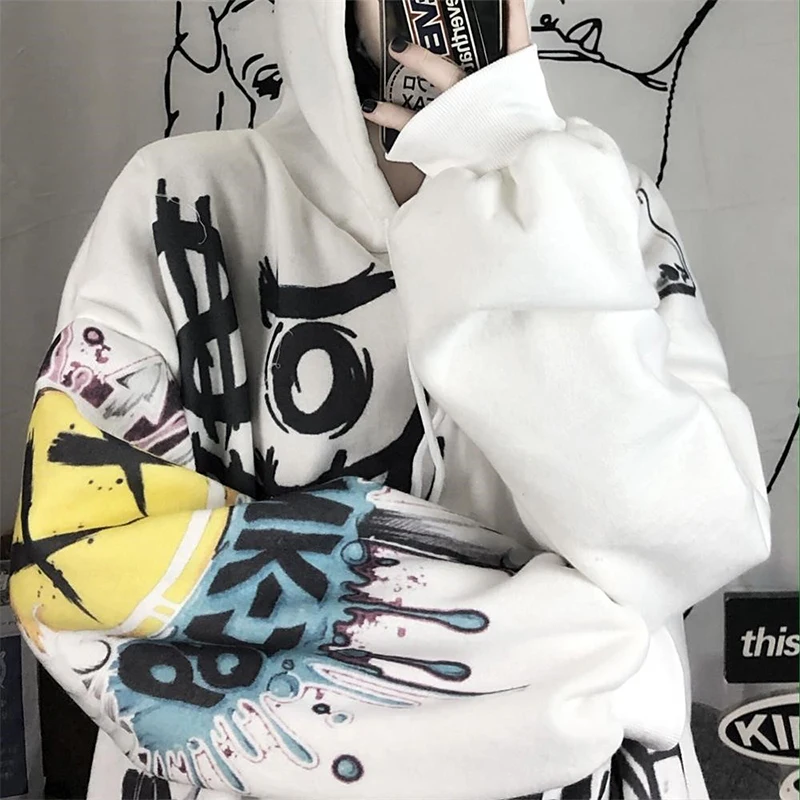 Women Oversized Hoodies Graffiti Hip Hop Graphic Hooded sweatshirts Unisex Harajuku Long Sleeve Korean Fashion Pullovers 2021
Women Oversized Hoodies Graffiti Hip Hop Graphic Hooded sweatshirts Unisex Harajuku Long Sleeve Korean Fashion Pullovers 2021