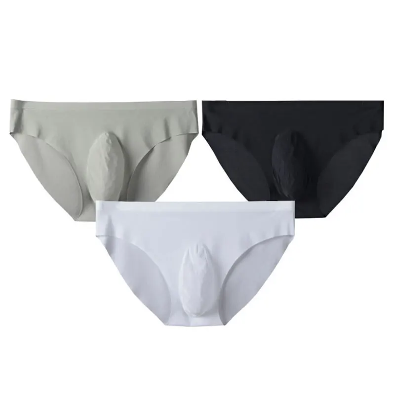 

Hot Sold Fashion Men Sexy Low-waist Pure Color Underpants Mens Panties Knickers Soft Breathable Briefs Male Underwear Ice Silk