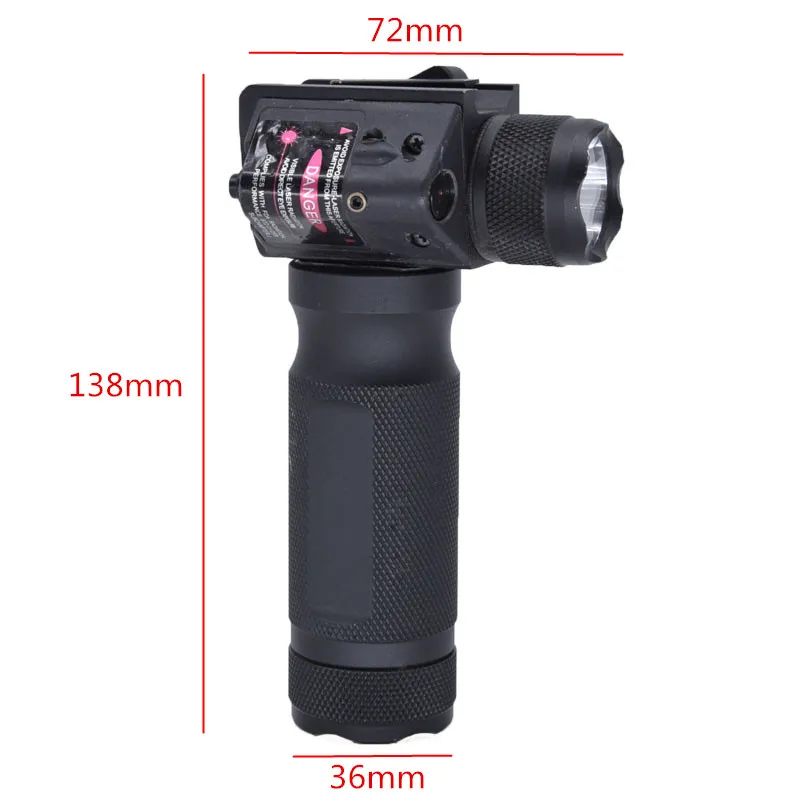 Tactical Fore grip Hard light LED Flashlight with red Green Laser Modification Replacement Suitable sight for hunting 20mm
Tactical Fore grip Hard light LED Flashlight with red Green Laser Modification Replacement Suitable sight for hunting 20mm