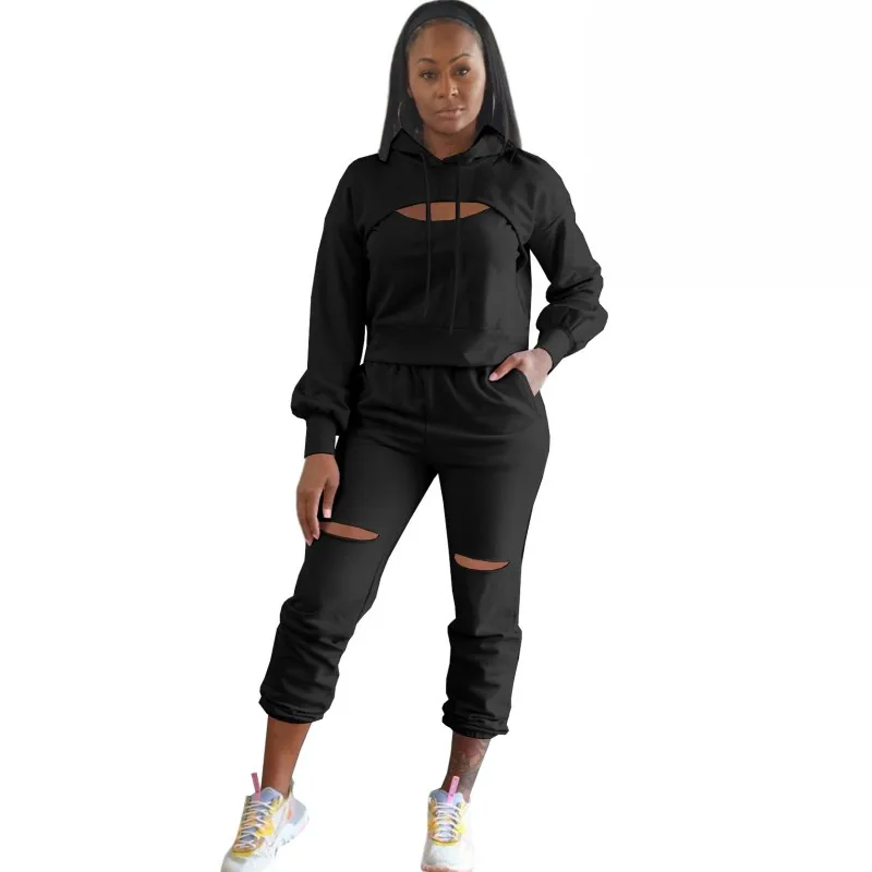 Tracksuit Two Piece Set Women Hooded Sweatshirt Tops And Pant Suits Autumn New Solid Hollow Out Casual Sexy 2 Piece Outfits 2021
Tracksuit Two Piece Set Women Hooded Sweatshirt Tops And Pant Suits Autumn New Solid Hollow Out Casual Sexy 2 Piece Outfits 2021