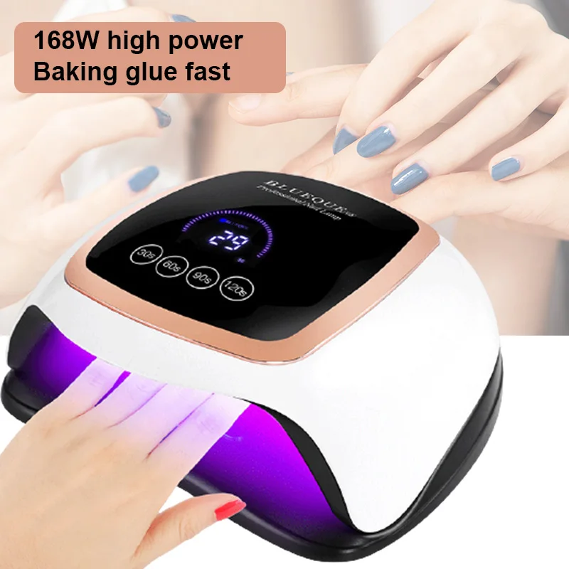 Nail Dryer 168W LED UV Nail Lamp Suitable For Gel Polishing Automatic Sensor Digital Display 4 Timer Nail Drying Lamp
Nail Dryer 168W LED UV Nail Lamp Suitable For Gel Polishing Automatic Sensor Digital Display 4 Timer Nail Drying Lamp