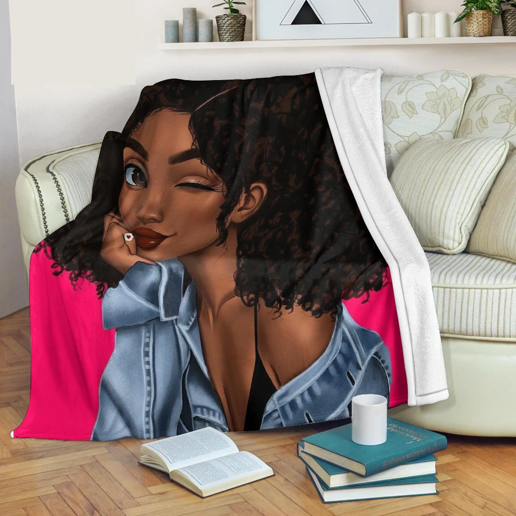DARMIAN Black Girl Pattern Flannel Blankets Personalized Support Home Travel Hotel Portable Throw Blankets Afro Art Plush Quilt
DARMIAN Black Girl Pattern Flannel Blankets Personalized Support Home Travel Hotel Portable Throw Blankets Afro Art Plush Quilt
