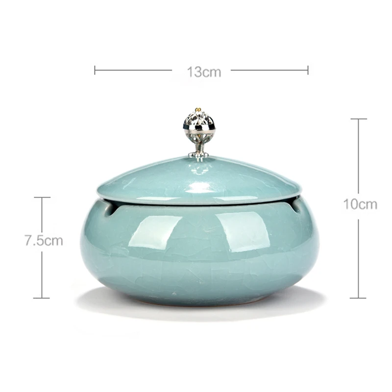 Cracked Ice Pattern Glaze Ceramic Ashtray with Lids Windproof Ash Holder for Home Office Decoration Smoking Set
Cracked Ice Pattern Glaze Ceramic Ashtray with Lids Windproof Ash Holder for Home Office Decoration Smoking Set