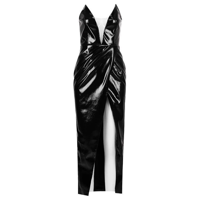INDRESSME 2020 New Fashion PU Sexy Strap V Neck Drapped High Slit Bodycon Backless Fashion Women Party Dress Vestidos
INDRESSME 2020 New Fashion PU Sexy Strap V Neck Drapped High Slit Bodycon Backless Fashion Women Party Dress Vestidos