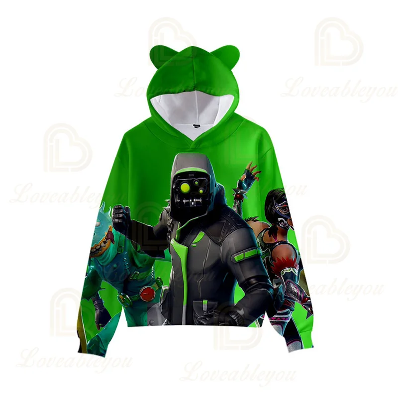 Fortnite Cartoon Print Men Women Kids Fashion Clothing Harajuku Spring Fall Cat Ear 3d Ear Hooed Las Mujeres Sweetshirts
Fortnite Cartoon Print Men Women Kids Fashion Clothing Harajuku Spring Fall Cat Ear 3d Ear Hooed Las Mujeres Sweetshirts