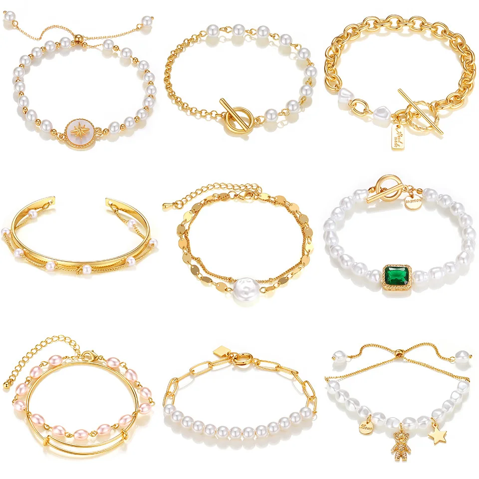 Fashion Baroque Pearl Bracelet for Women Star Rhinestone Bear Pendant Asymmetric Chain Charm Bangles Bracelet Party Jewelry Gift
Fashion Baroque Pearl Bracelet for Women Star Rhinestone Bear Pendant Asymmetric Chain Charm Bangles Bracelet Party Jewelry Gift