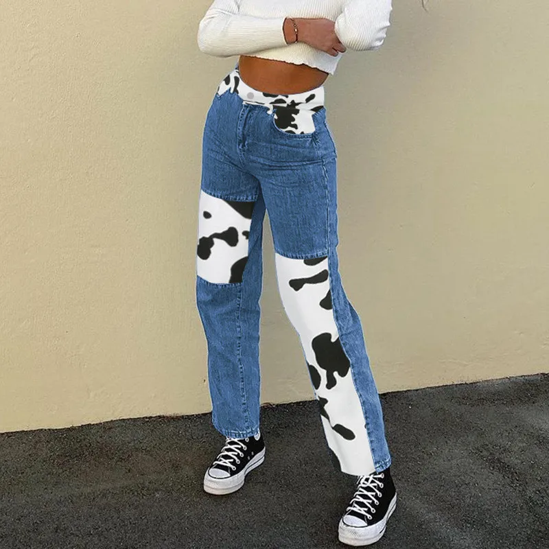 Jeans Women Cows print 2021 Street Style Sexy Mid Rise Distressed Trouser Stretch Skinny Hole Denim Pencil Pants
Jeans Women Cows print 2021 Street Style Sexy Mid Rise Distressed Trouser Stretch Skinny Hole Denim Pencil Pants