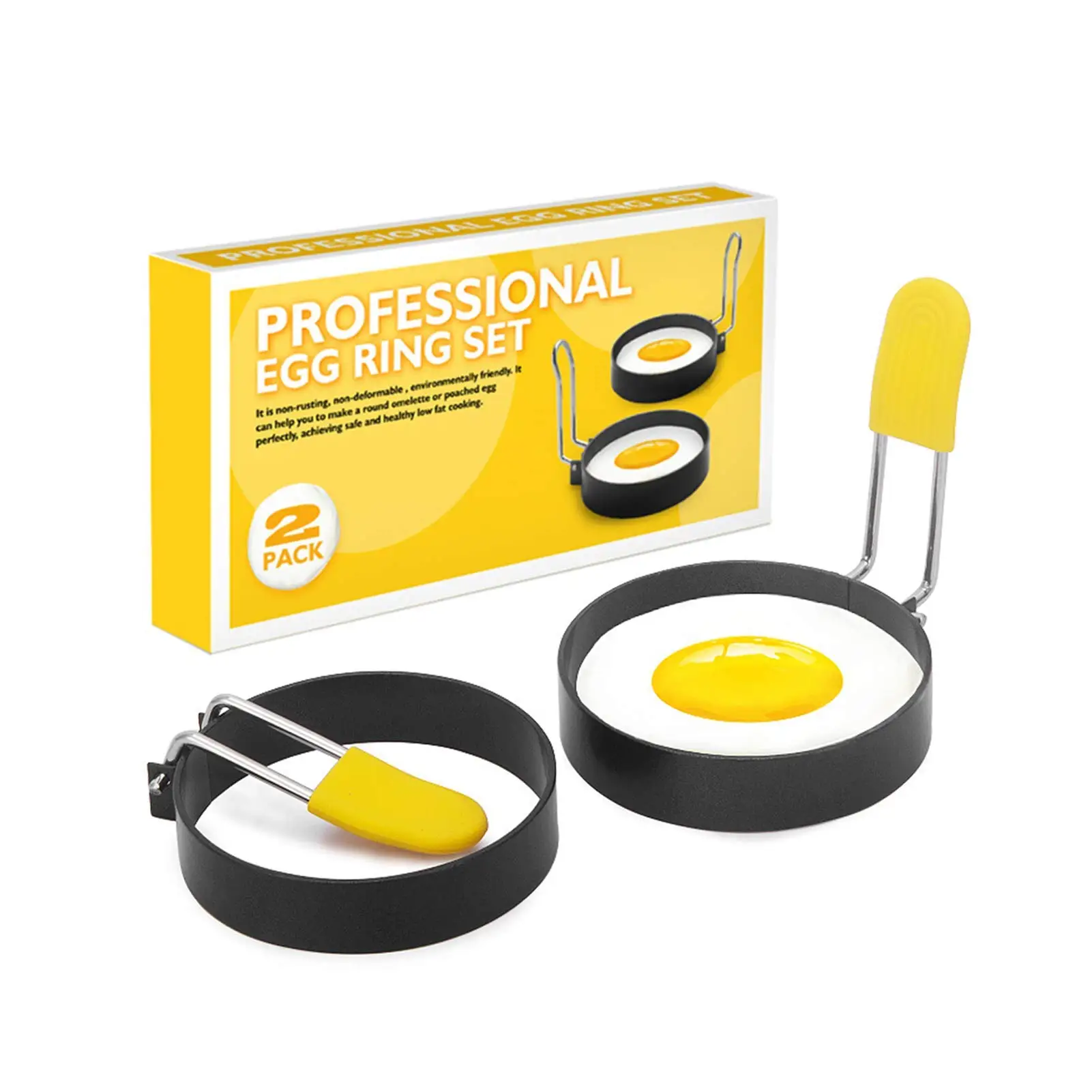Egg Ring, English Muffin Ring, Egg Molds, Ring Mold for Cooking, Egg Mcmuffin,Flip Cooker,Egg Cookers,Egg Cooking Rings(2 Pack)
Egg Ring, English Muffin Ring, Egg Molds, Ring Mold for Cooking, Egg Mcmuffin,Flip Cooker,Egg Cookers,Egg Cooking Rings(2 Pack)