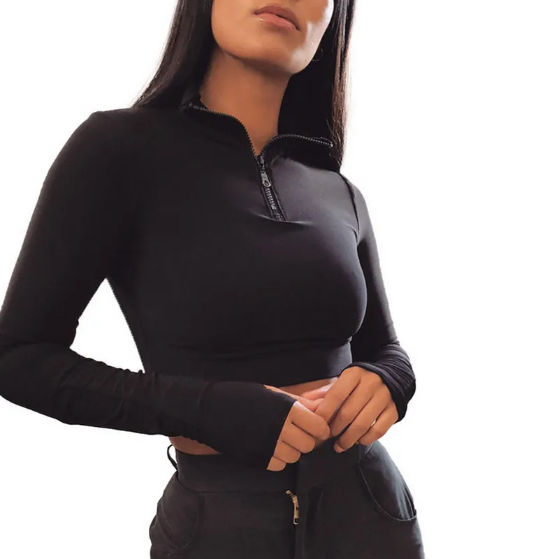 Womens Sports Two Piece Suits Fashion Solid Color Zipper Long Sleeve Pullover Short Tops&Elastic High Waist Shorts Autumn Set
Womens Sports Two Piece Suits Fashion Solid Color Zipper Long Sleeve Pullover Short Tops&Elastic High Waist Shorts Autumn Set