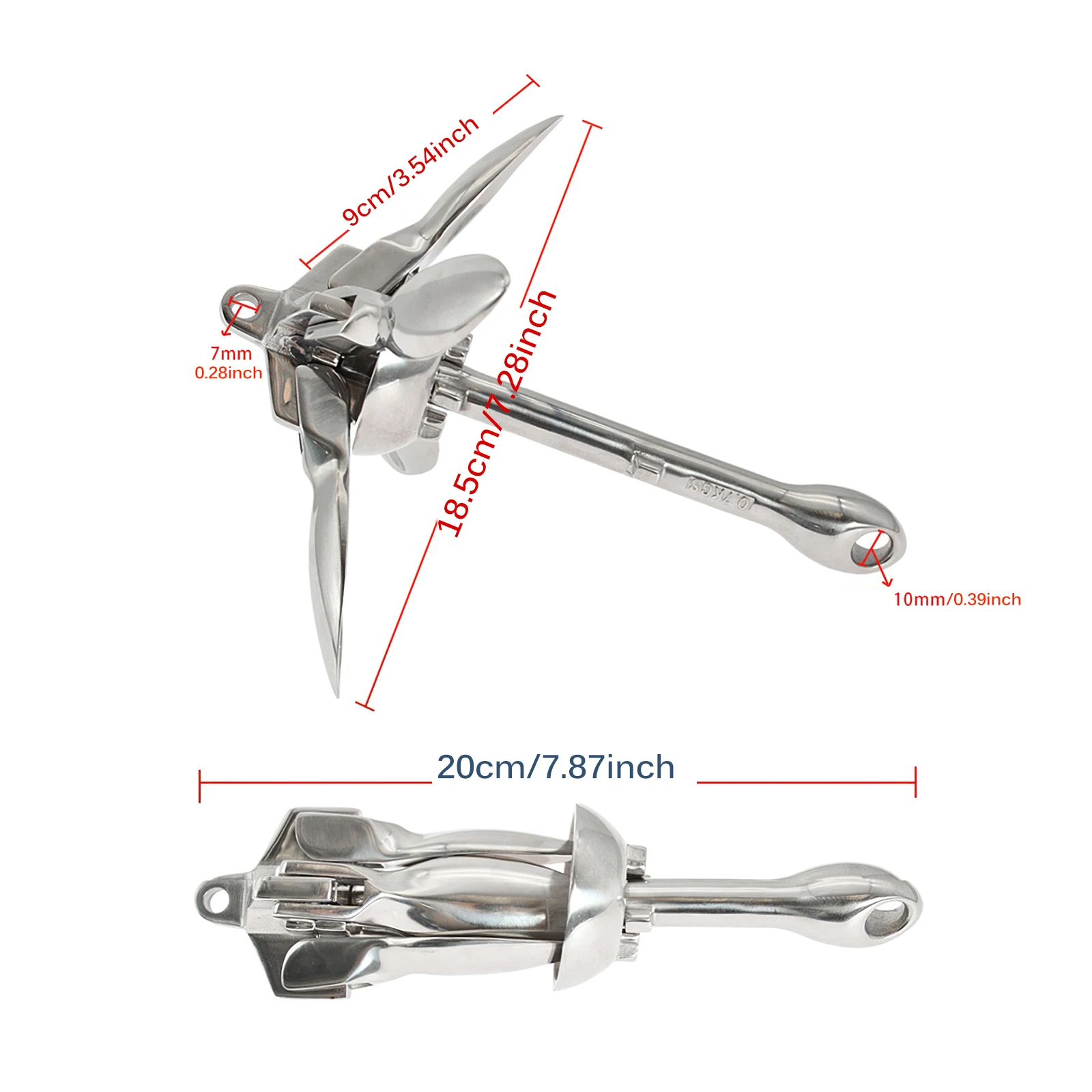 Folding Anchor Stainless Steel Folding Boat Anchor For Canoe Kayak Fishing Marine Sailboat Watercraft Anchor Fishing Accessories
Folding Anchor Stainless Steel Folding Boat Anchor For Canoe Kayak Fishing Marine Sailboat Watercraft Anchor Fishing Accessories