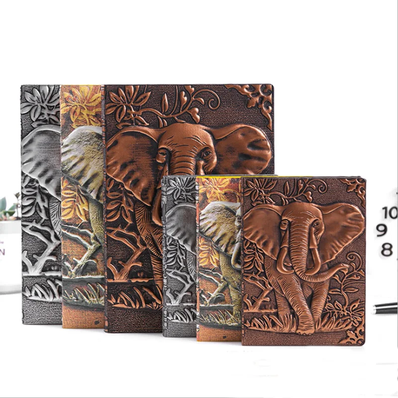 New A5 A6 European retro three-dimensional embossed Elephant notebook custom PU Notepad Travel diary book Tarot Notebook
New A5 A6 European retro three-dimensional embossed Elephant notebook custom PU Notepad Travel diary book Tarot Notebook