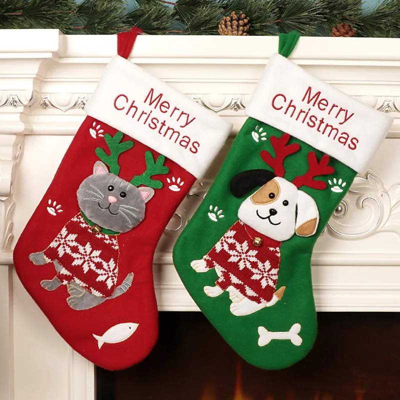 Christmas Stocking Cartoon Dog Cat Decorative Socks Xmas Gift Candy Bag Christmas Decoration For Home Christmas Tree Ornaments
Christmas Stocking Cartoon Dog Cat Decorative Socks Xmas Gift Candy Bag Christmas Decoration For Home Christmas Tree Ornaments