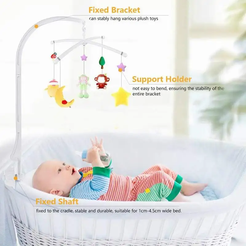 Rotating Baby Bed Bell Bracket Adjustable White Baby Bed Music Mobile Bell Box Arm Bracket Wind-up Crib Holder Interact Toy
Rotating Baby Bed Bell Bracket Adjustable White Baby Bed Music Mobile Bell Box Arm Bracket Wind-up Crib Holder Interact Toy