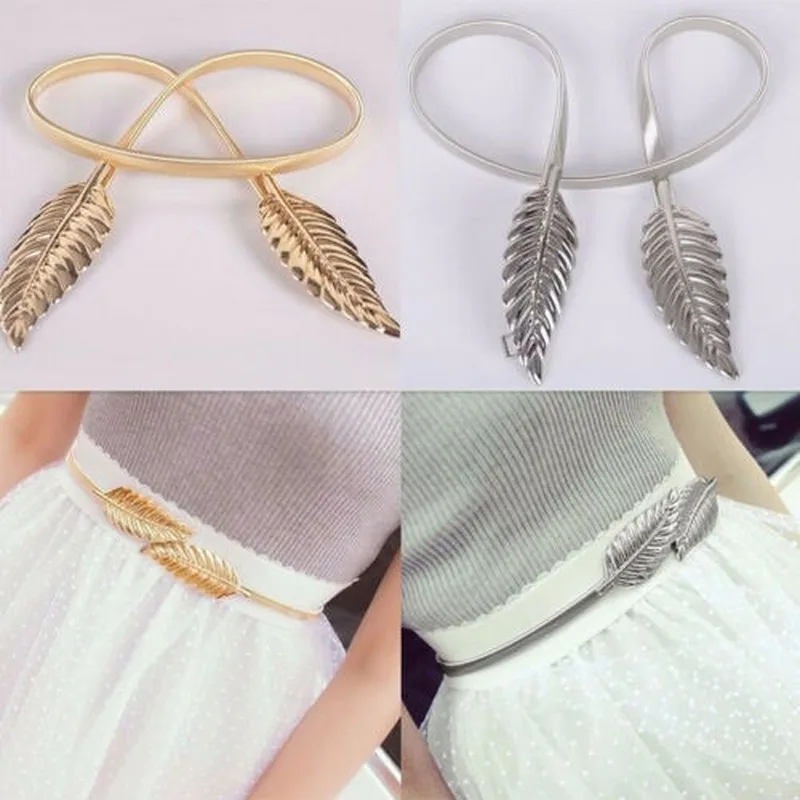 Women Elegant Gold Leaves Metal Belt Elastic Stretch Skinny Slim Party Waistband
Women Elegant Gold Leaves Metal Belt Elastic Stretch Skinny Slim Party Waistband