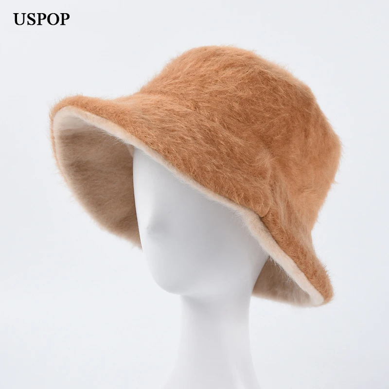 USPOP winter hats New women bucket hats solid color thick warm hats flat top faux fur bucket hat
USPOP winter hats New women bucket hats solid color thick warm hats flat top faux fur bucket hat