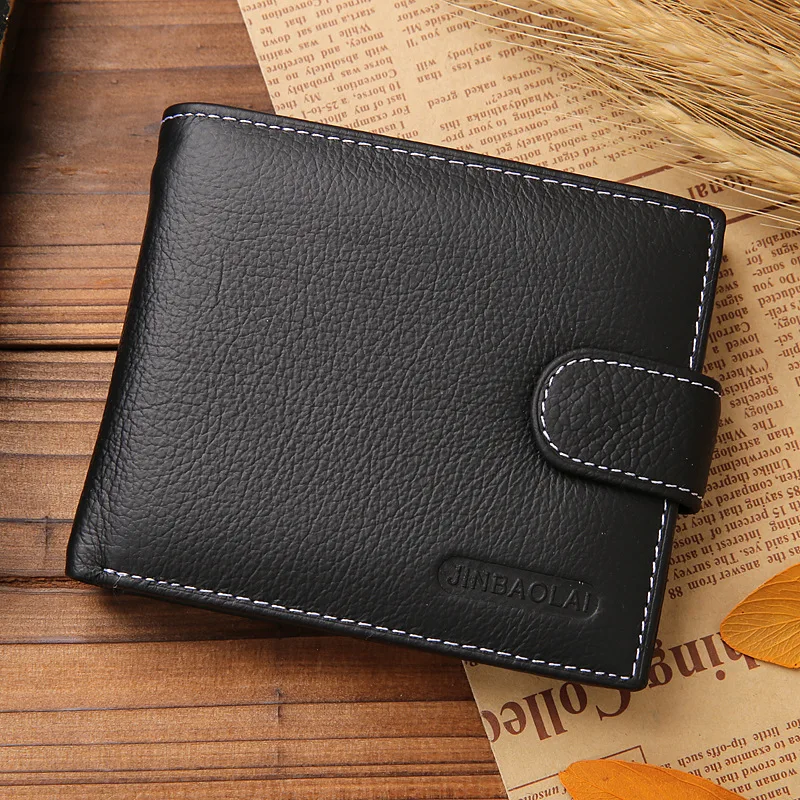 Мужской кошелек из натуральной кожи мужской бумажник с зажимом воловьей
