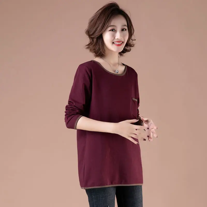 2021 New Spring Autumn Middle Aged Women Elegant Patchwork Blouse Female Fashion Bottoming Camisetas Plus Size Xl-6xl Shirt Q07
2021 New Spring Autumn Middle Aged Women Elegant Patchwork Blouse Female Fashion Bottoming Camisetas Plus Size Xl-6xl Shirt Q07