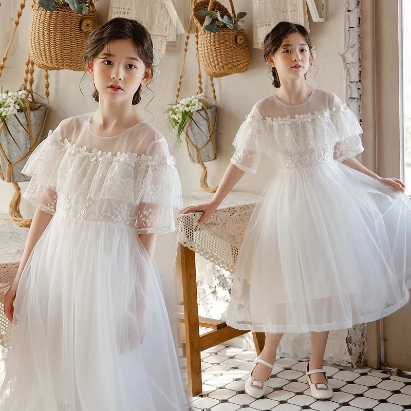 Girls Wedding Dress White Mesh Lace Party Evening Dresses Girls Teenage Clothes Summer 2021 New Kids Prom Dress Children Outfits
Girls Wedding Dress White Mesh Lace Party Evening Dresses Girls Teenage Clothes Summer 2021 New Kids Prom Dress Children Outfits
