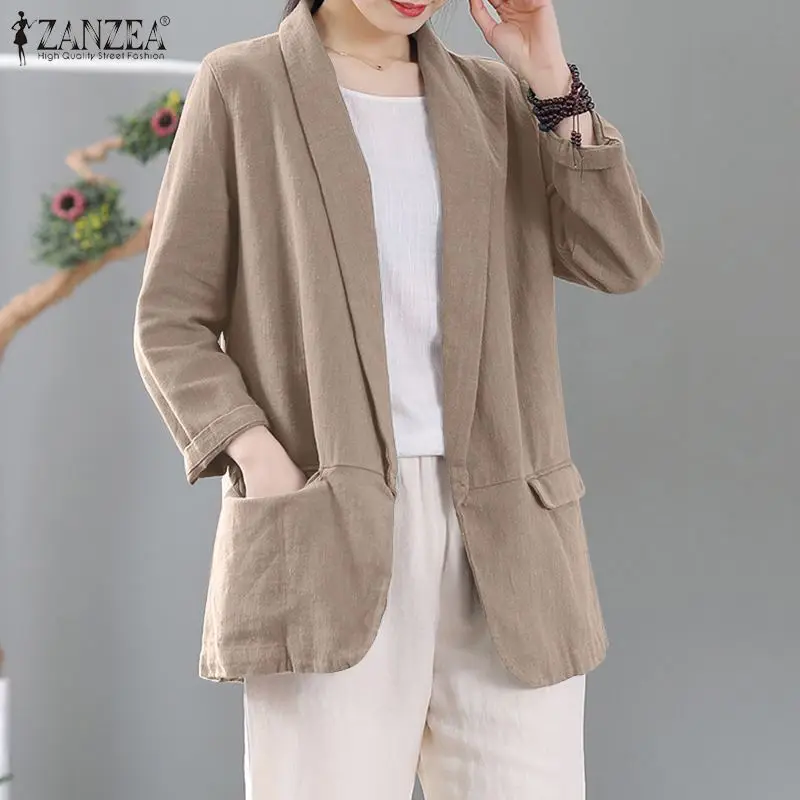 2021 ZANZEA Women Autumn Blazer Fashion Solid Coats Casual Long Sleeve Open Stich Outwears Female Lapel Overcoat Oversized Tunic
2021 ZANZEA Women Autumn Blazer Fashion Solid Coats Casual Long Sleeve Open Stich Outwears Female Lapel Overcoat Oversized Tunic